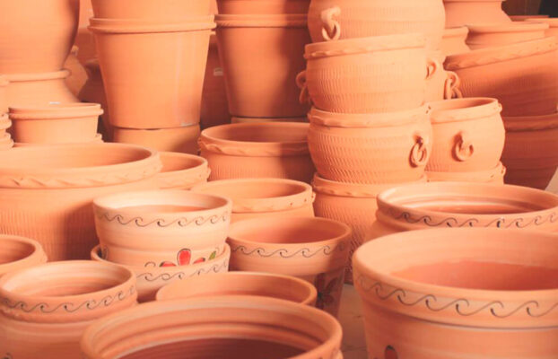 Macetas de barro en Tonalá, Jalisco